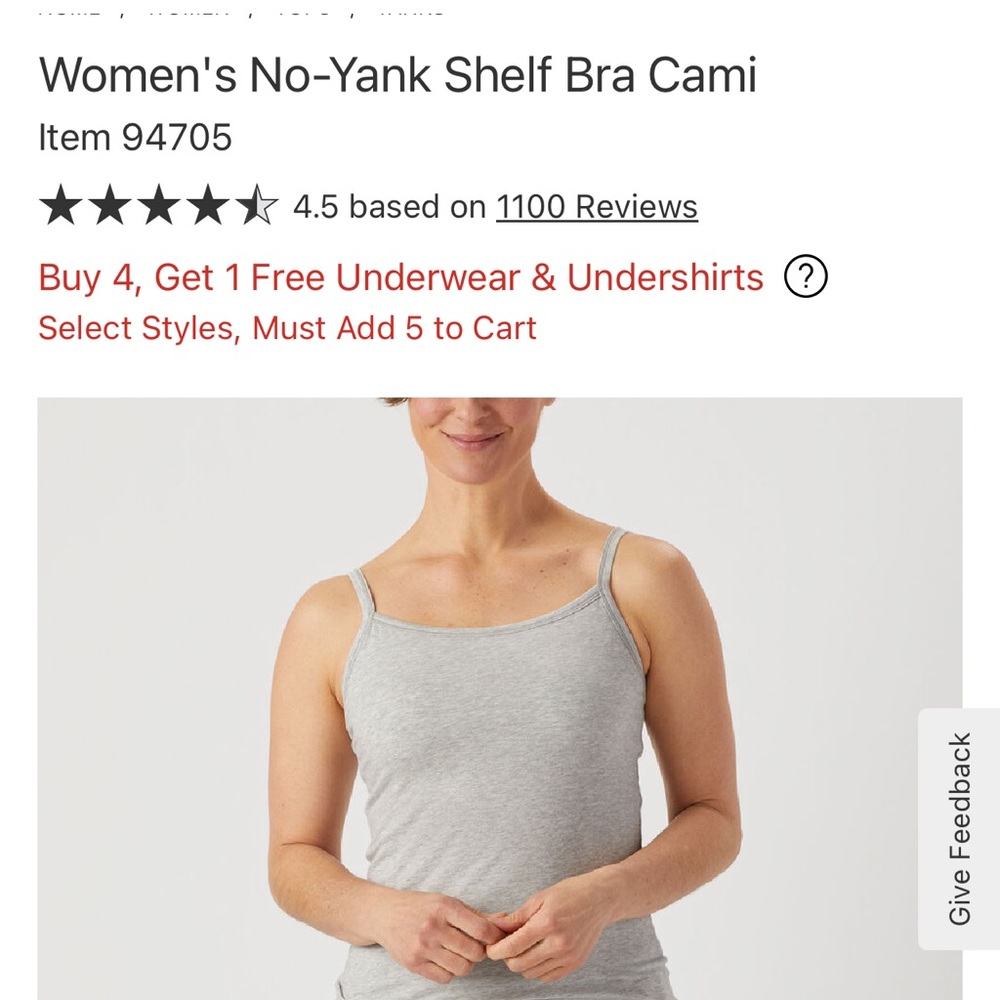 Duluth Trading Co Women's No-Yank Shelf Bra Tank